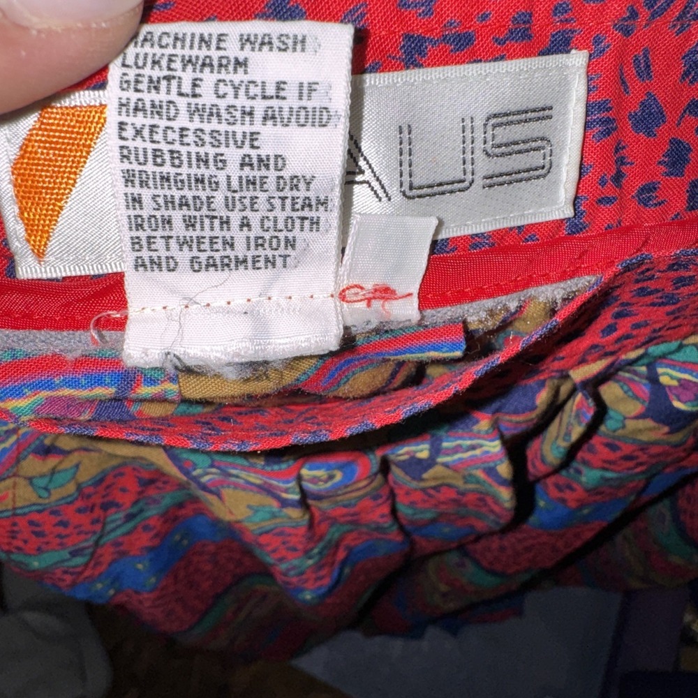 Chaus Vintage Midi Skirt Maximalism Multicolor 90s Boho Art To Wear Size 10 Wmns - Picture 7 of 7